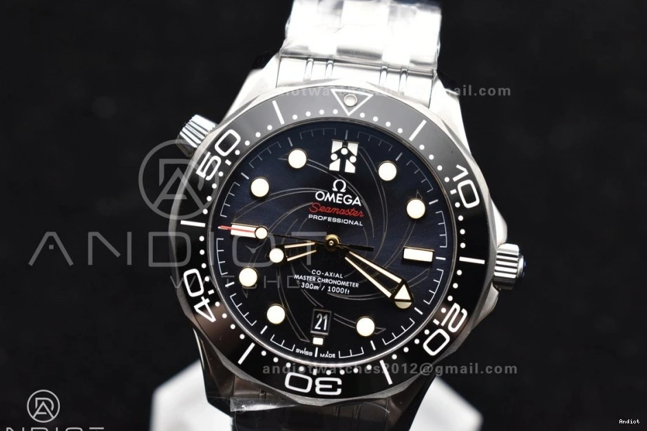 On A8800 Black 300M Ceramic Dial Diver Bond Edition Bracelet 1:1 007 SS Seamaster Black VSF Best James 1221